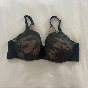 CACIQUE black lace over nude bra